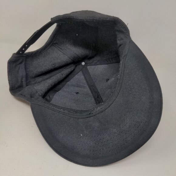 Unbranded Men's Snapback Hat Black Blank Knit Vent Holes Adjustable - Picture 6 of 6